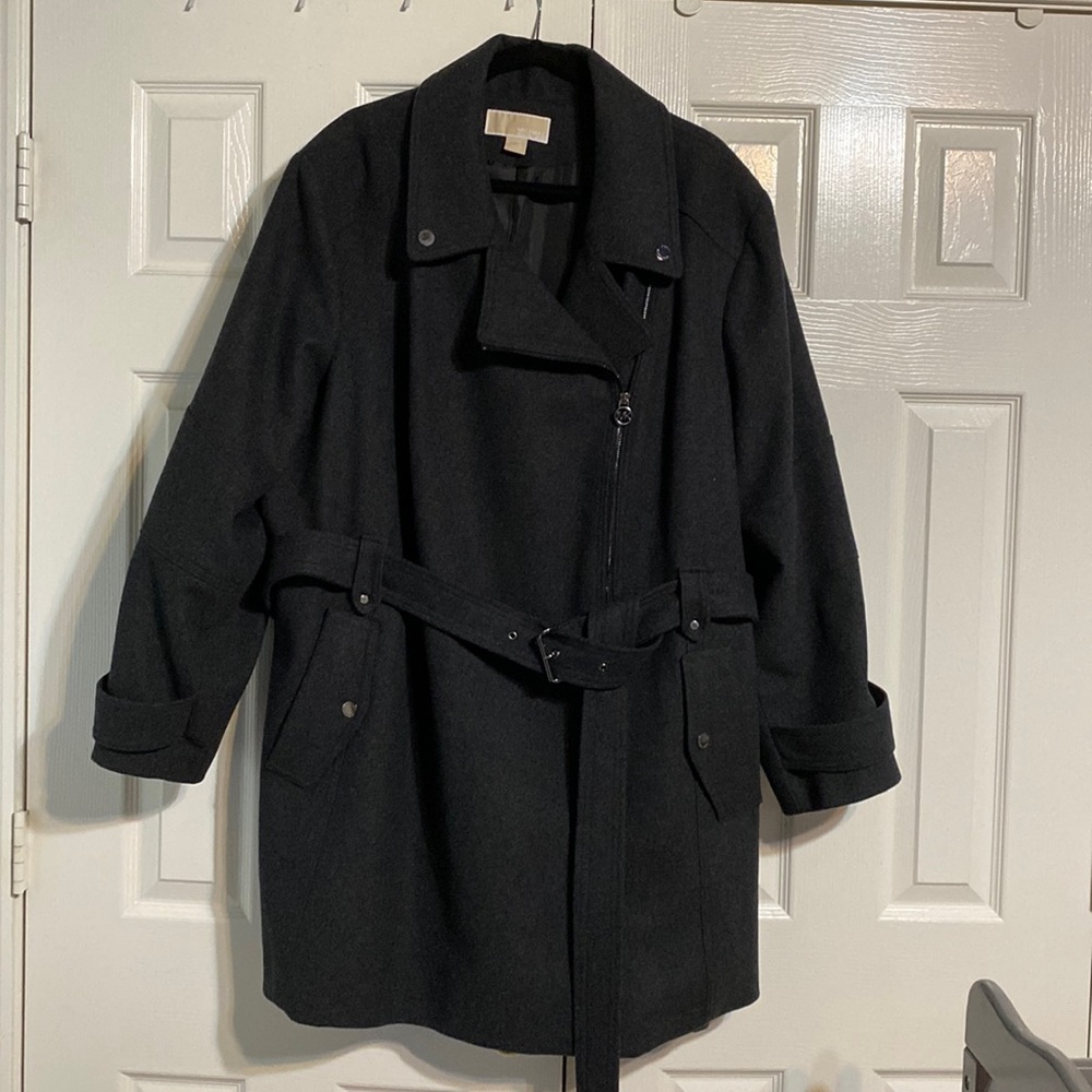 MICHAEL Michael Kors Asymmetrical Zip Front Wool PEACOAT SZ 24W New without tags